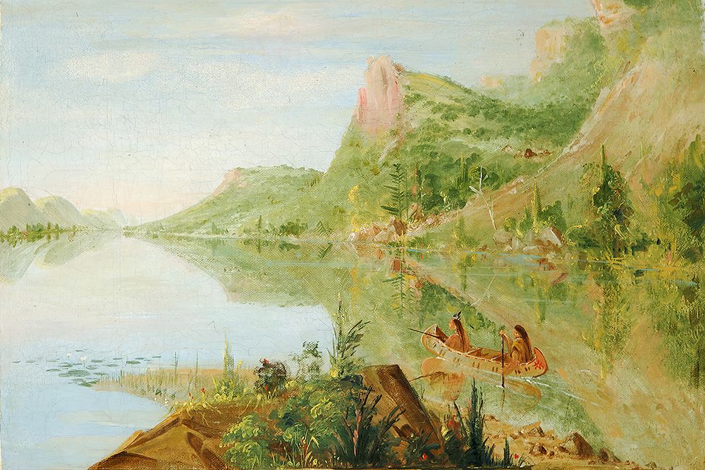 View on the Wisconsin River|Winnebago Shooting Ducks art print by George Catlin for $57.95 CAD