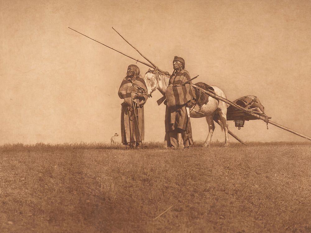 A Blackfoot Travois 1926 art print by Edward S Curtis for $57.95 CAD