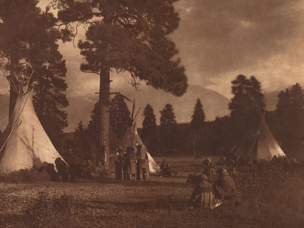 Flathead Camp on Jocko River 1910 art print by Edward S Curtis for $57.95 CAD