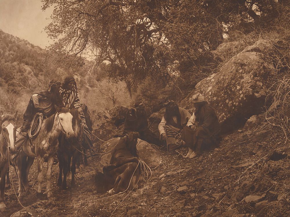 Story Telling - Apache 1903 art print by Edward S Curtis for $57.95 CAD