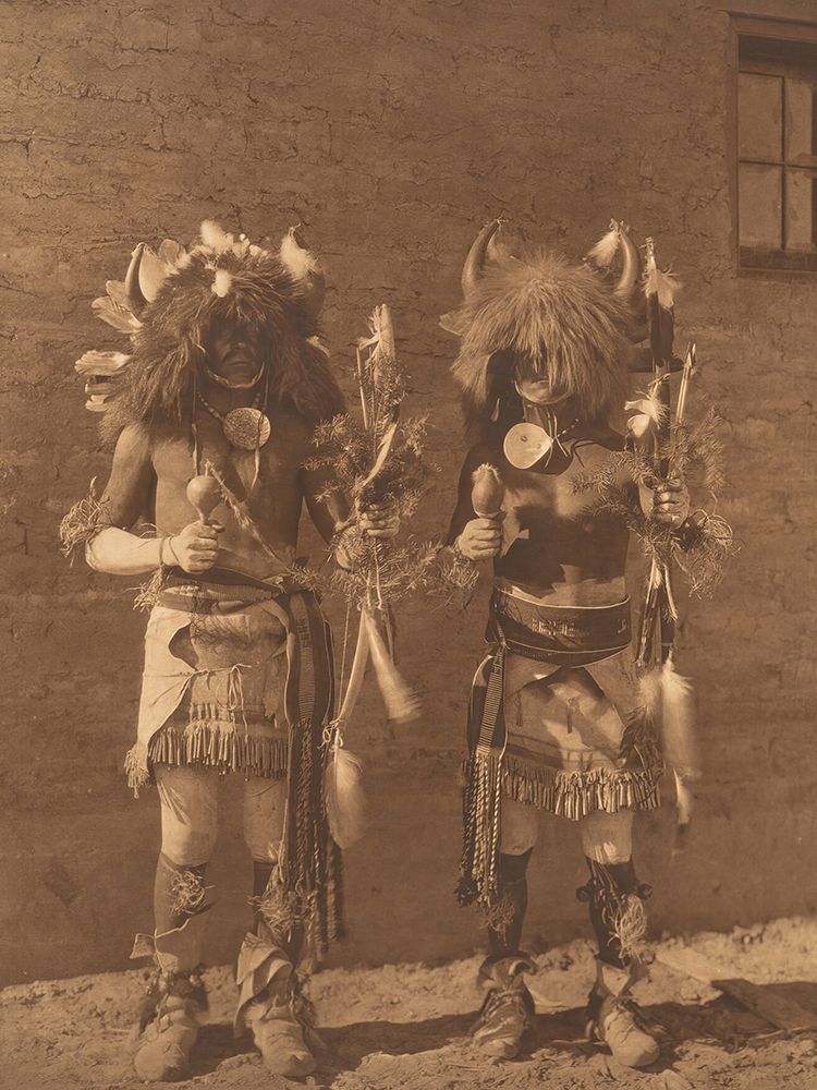 Tesuque Buffalo Dancers 1925 art print by Edward S Curtis for $57.95 CAD