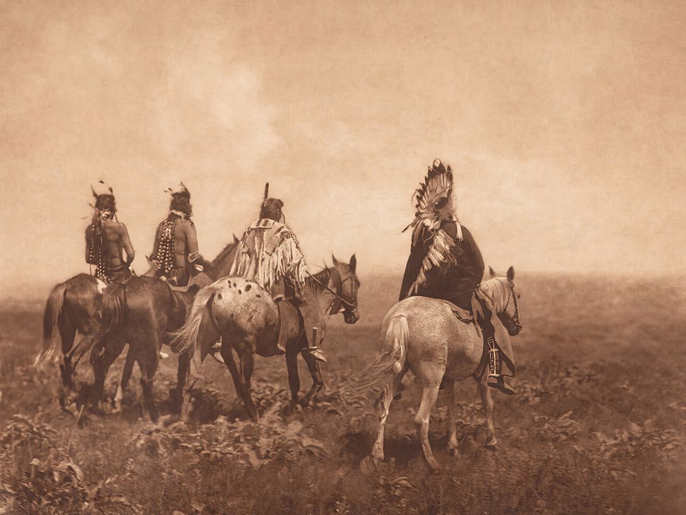 The Chief and His Staff - Apsaroke 1905 art print by Edward S Curtis for $57.95 CAD