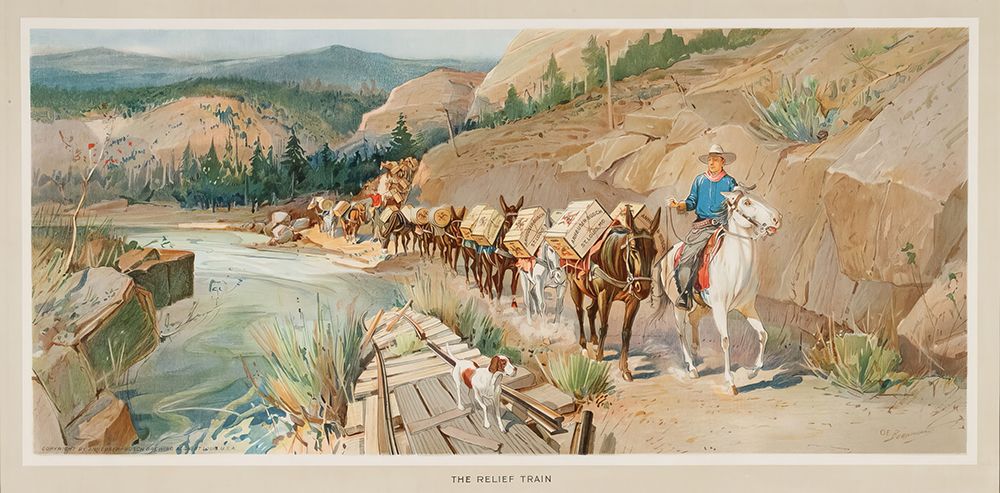 The Relief Train 1912 art print by Oscar Edmund Berninghaus for $57.95 CAD