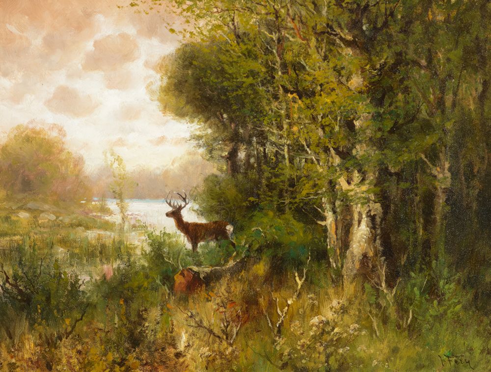 Deer in Forest art print by John Fery for $57.95 CAD