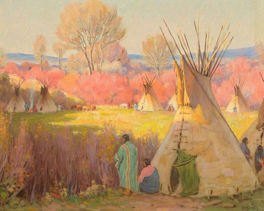 Autumnal Teepees art print by Joseph Henry Sharp for $57.95 CAD