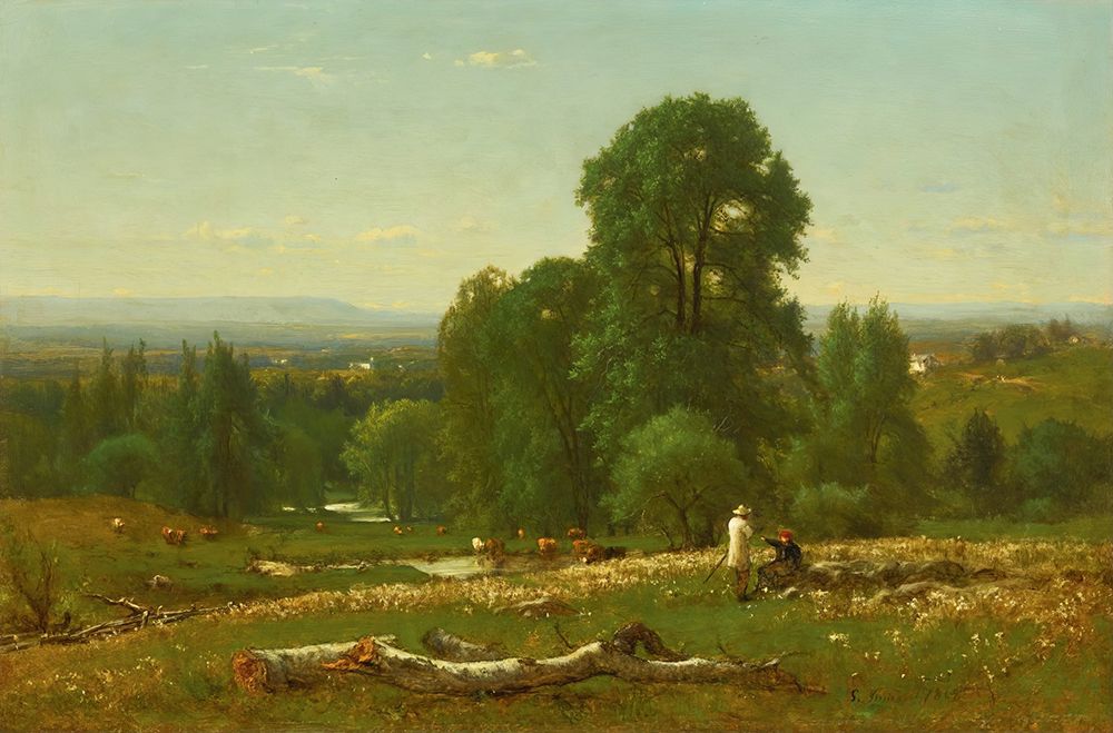 View near Kingston 1868 art print by George Inness for $57.95 CAD