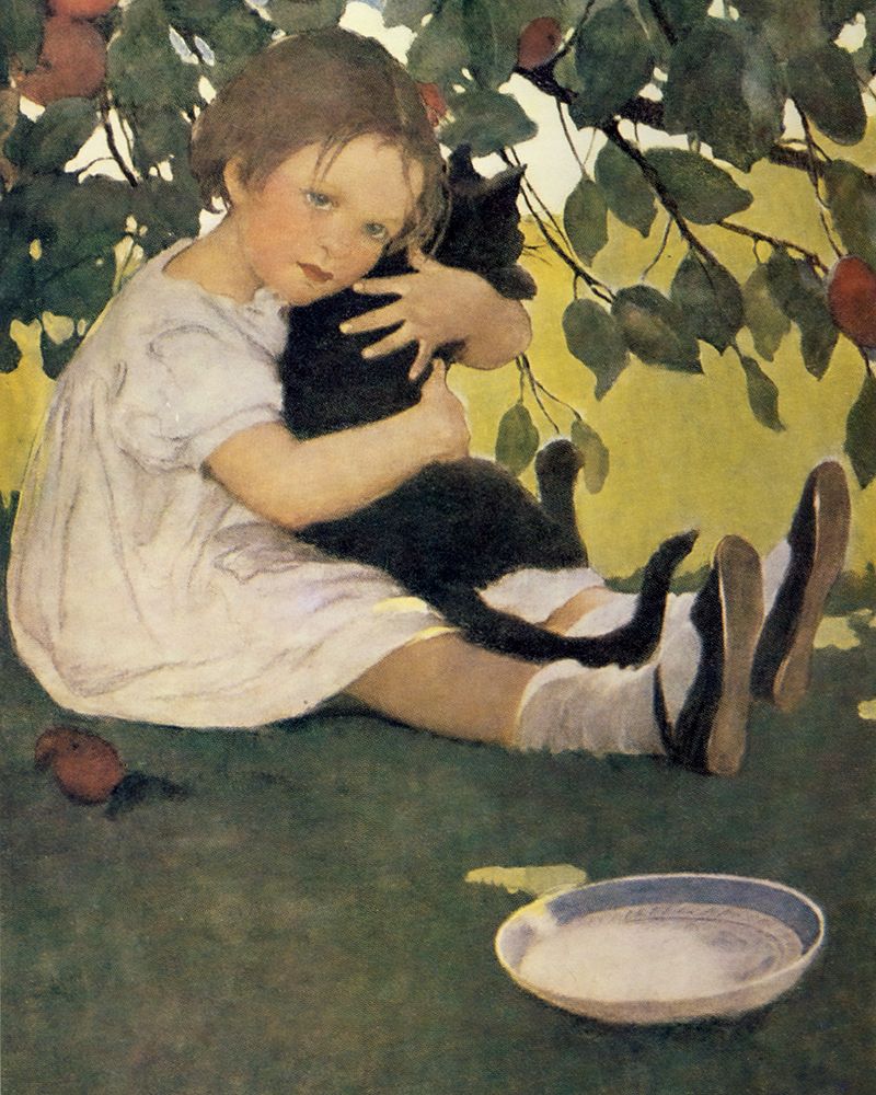 A Childs Book of Old Verses 1910 - I Love Little Pussy art print by Jessie Willcox Smith for $57.95 CAD