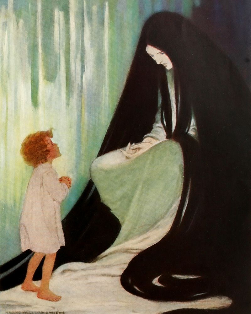 At the Back of the North Wind 1919 - Are you ill, dear North Wind art print by Jessie Willcox Smith for $57.95 CAD