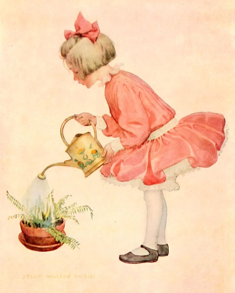 Dream Blocks 1908 - Watering the Plant art print by Jessie Willcox Smith for $57.95 CAD