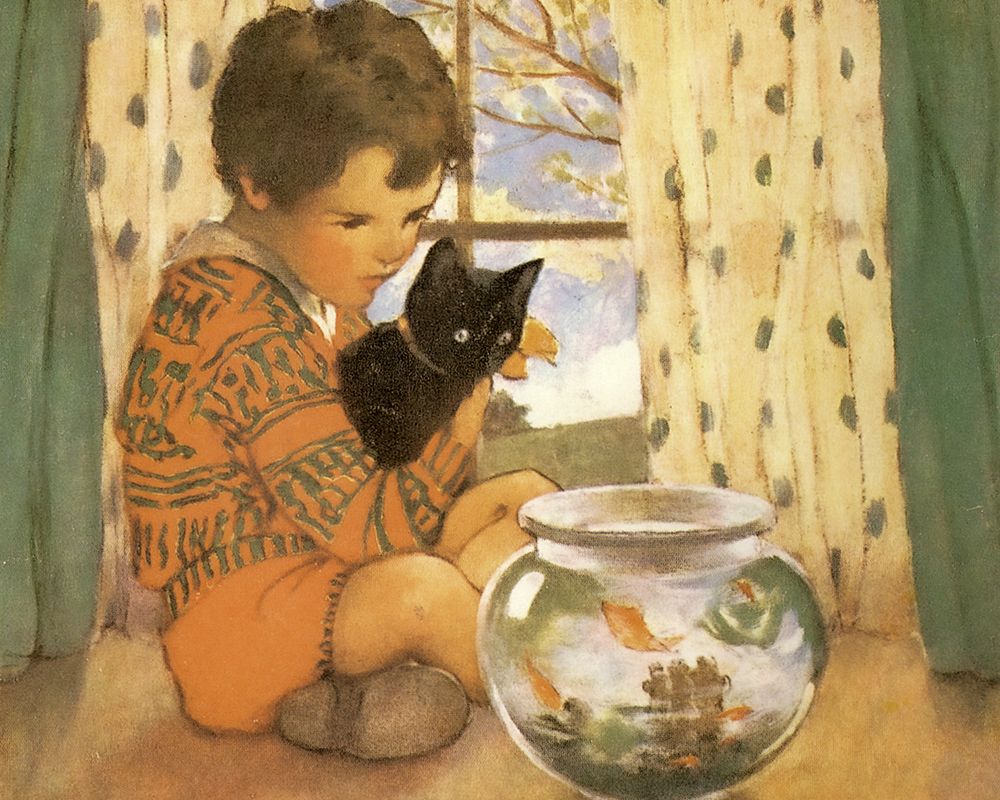 Good Housekeeping - Cat and Fishbowl art print by Jessie Willcox Smith for $57.95 CAD
