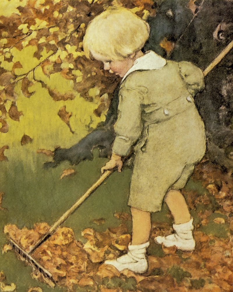 Good Housekeeping - Raking Leaves art print by Jessie Willcox Smith for $57.95 CAD