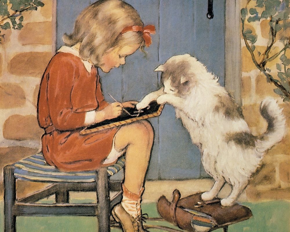 Good Housekeeping - Schoolwork with Kitty art print by Jessie Willcox Smith for $57.95 CAD