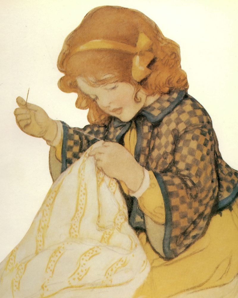 Good Housekeeping - Sewing art print by Jessie Willcox Smith for $57.95 CAD