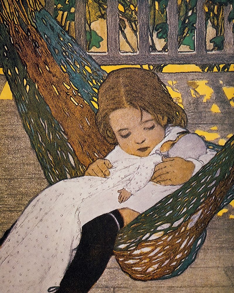 The Book of the Child 1902 - With Dolly and Hammock art print by Jessie Willcox Smith for $57.95 CAD