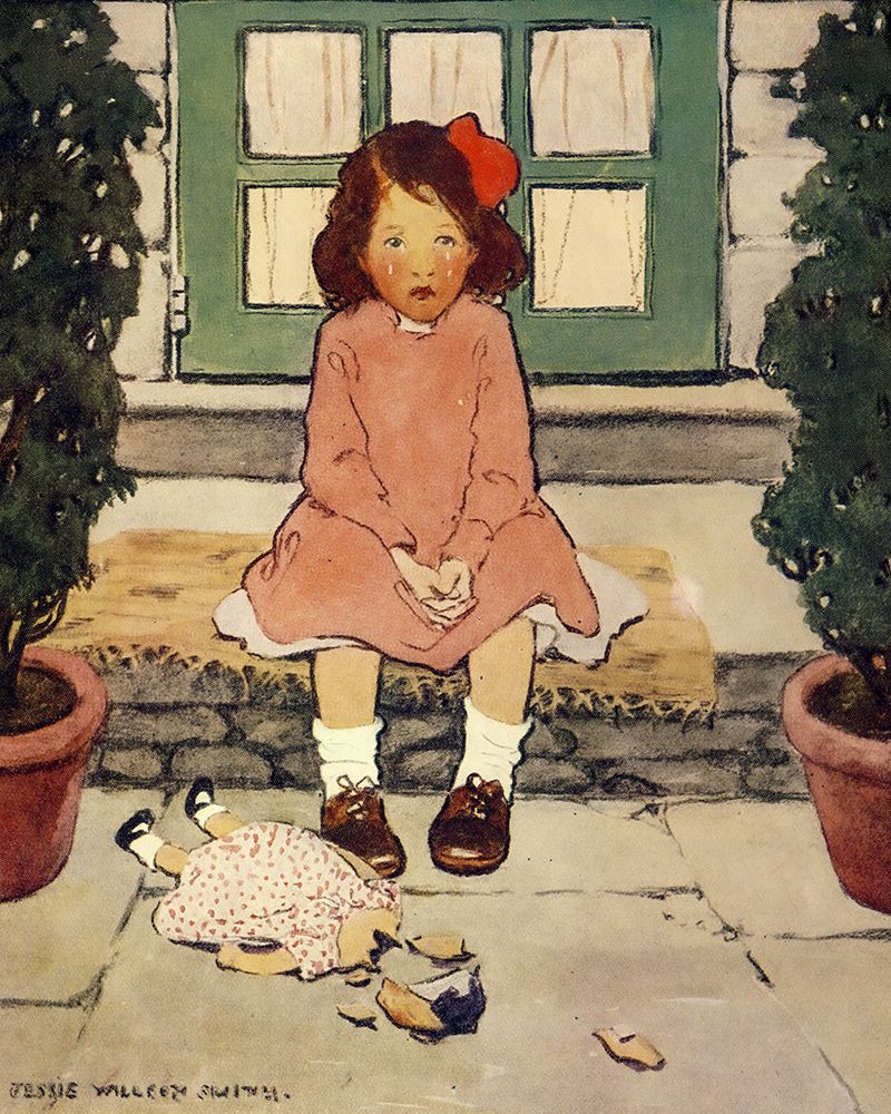 The Everyday Fairy Book 1915 - The Broken Dolly art print by Jessie Willcox Smith for $57.95 CAD