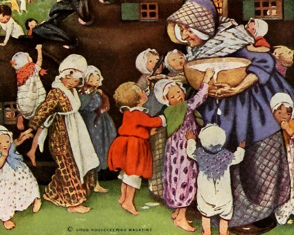 The Little Mother Goose 1918 - The Old Woman who Lived in a Shoe art print by Jessie Willcox Smith for $57.95 CAD