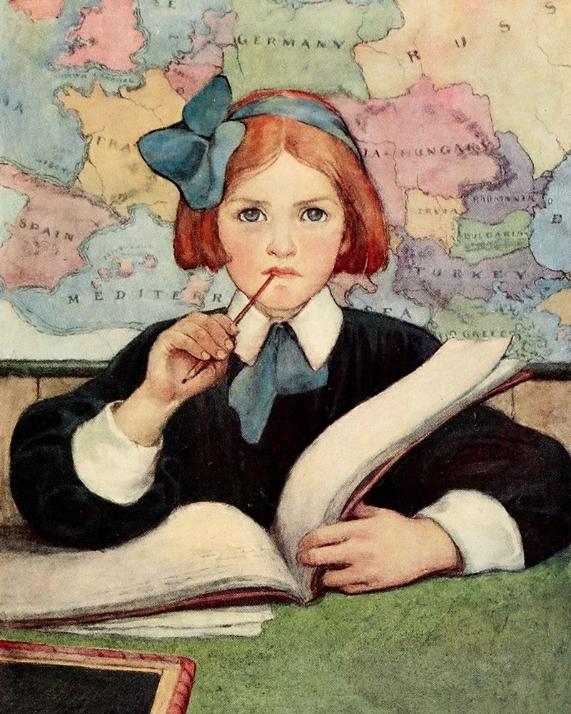 The Seven Ages of Childhood 1909 - At School art print by Jessie Willcox Smith for $57.95 CAD