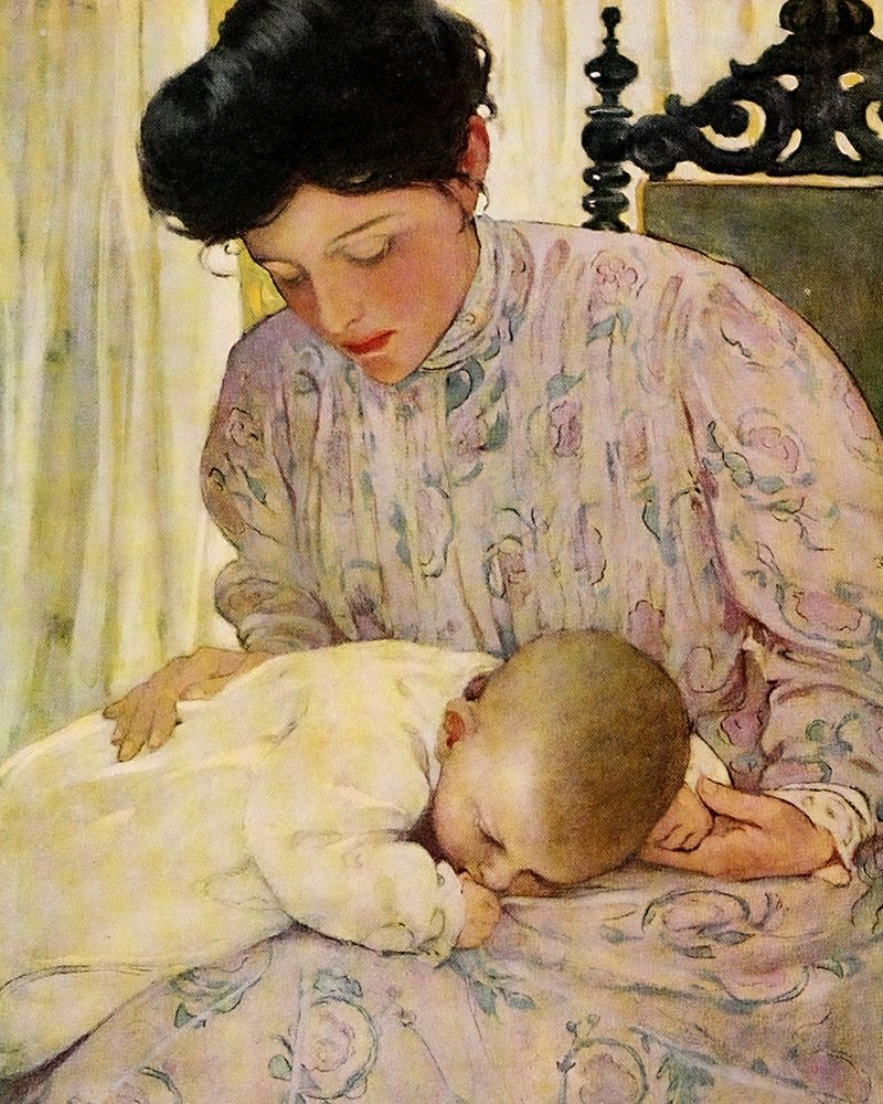 The Seven Ages of Childhood 1909 - Infant in its Mothers Arms art print by Jessie Willcox Smith for $57.95 CAD