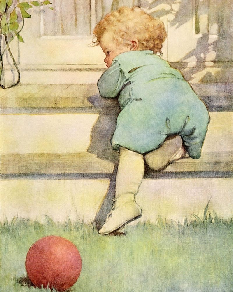 The Seven Ages of Childhood 1909 - The Toddling Baby Boy art print by Jessie Willcox Smith for $57.95 CAD