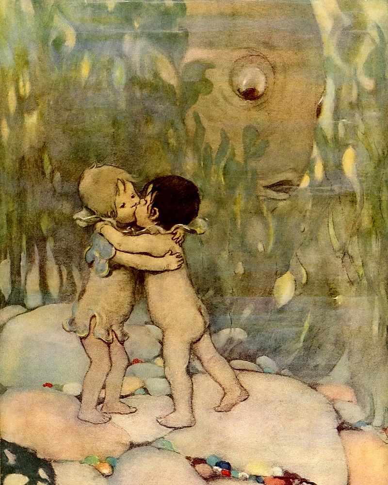 The Water Babies 1916 - They Hugged and Kissed Each Other art print by Jessie Willcox Smith for $57.95 CAD