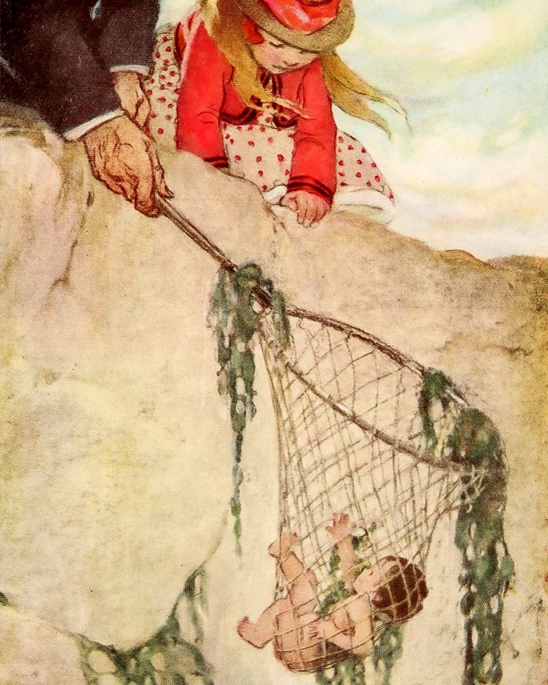 The Water Babies 1916 - Tom Entangled in the Net art print by Jessie Willcox Smith for $57.95 CAD