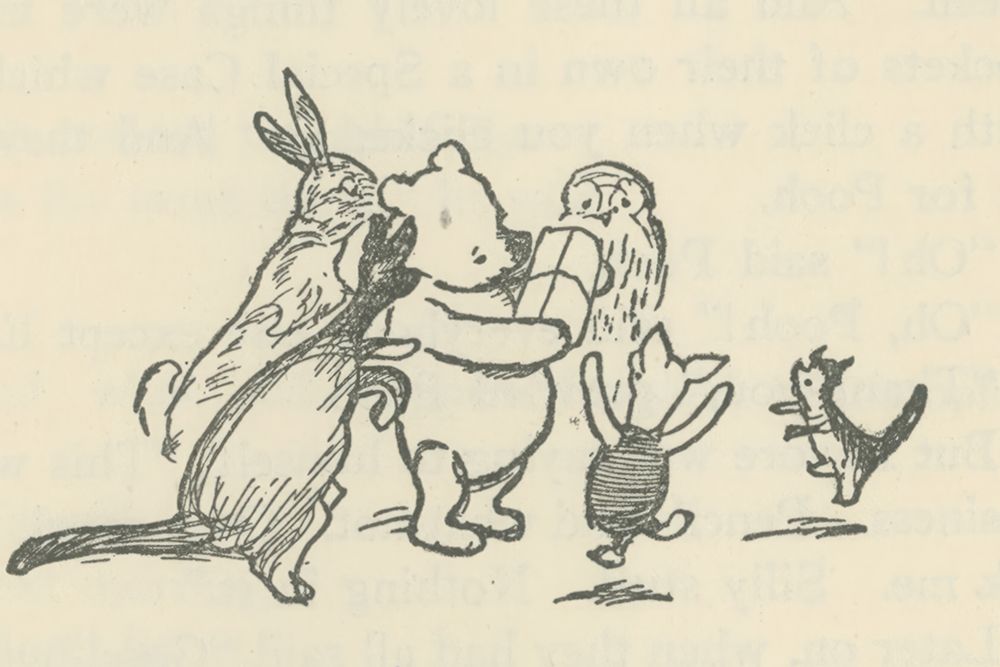 Winnie-the-Pooh 1926 - A Present for Pooh art print by Ernest H Shepard for $57.95 CAD