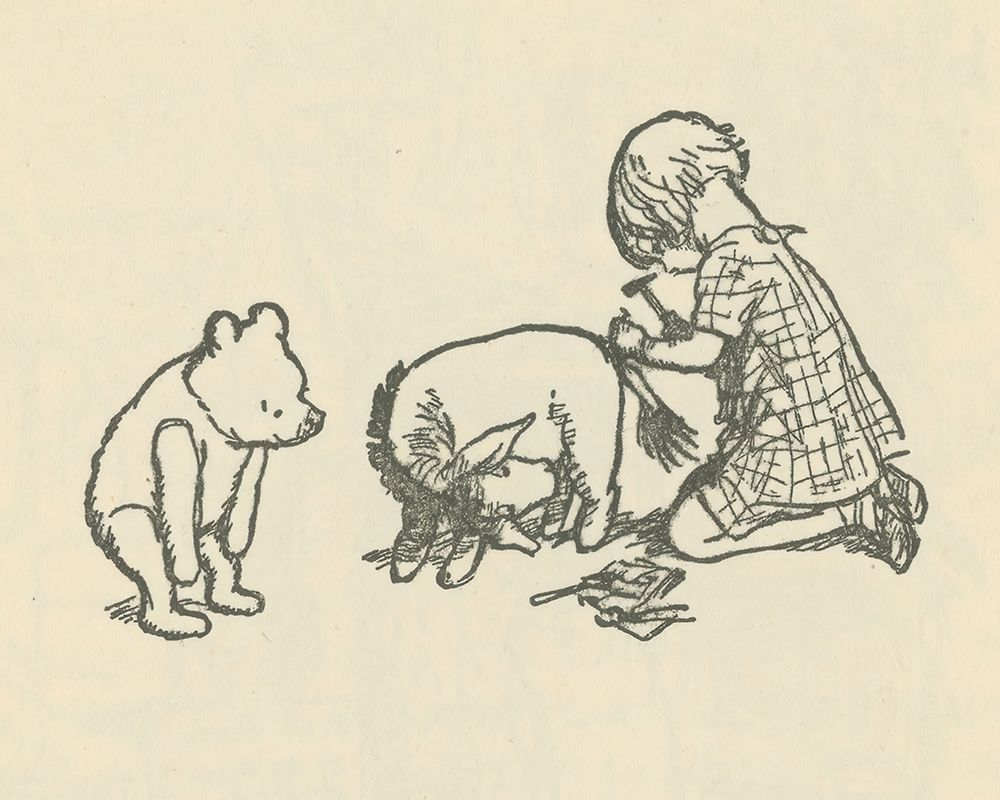 Winnie-the-Pooh 1926 - The Tail Returned art print by Ernest H Shepard for $57.95 CAD