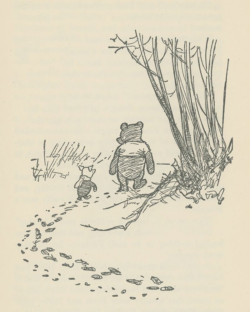 Winnie-the-Pooh 1926 - Tracking a Woozle art print by Ernest H Shepard for $57.95 CAD