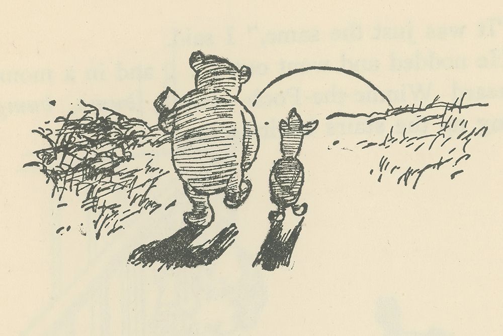 Winnie-the-Pooh 1926 - Walking Home Together art print by Ernest H Shepard for $57.95 CAD