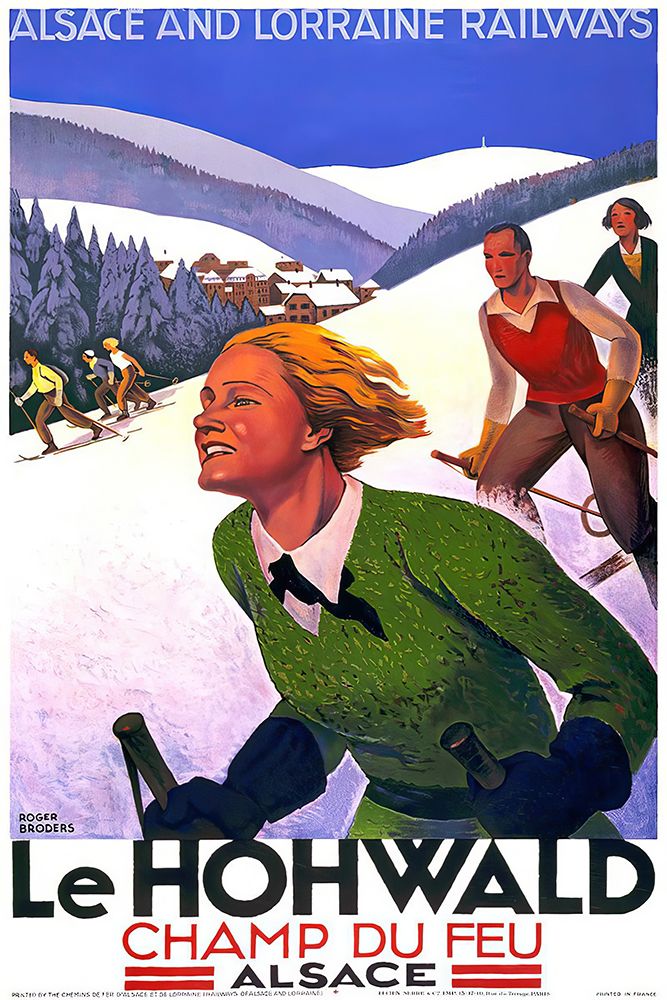 France Alsace Vintage Skiing Travel Poster art print by Vintage Travel Poster for $57.95 CAD