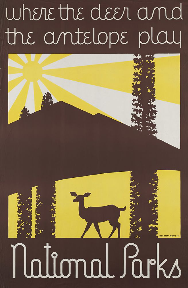 American Vintage National Parks Poster Deer art print by Vintage Travel Poster for $57.95 CAD