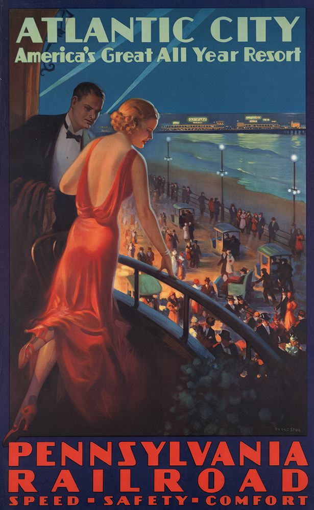 Atlantic City Vintage Travel Poster art print by Vintage Travel Poster for $57.95 CAD