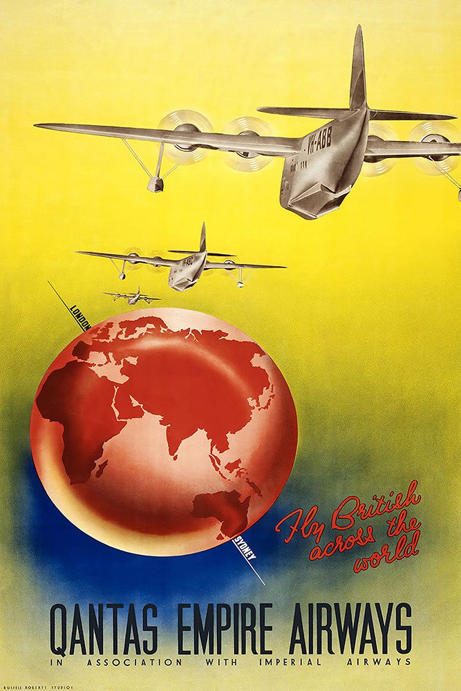 Australia Airline Vintage Travel Poster art print by Vintage Travel Poster for $57.95 CAD