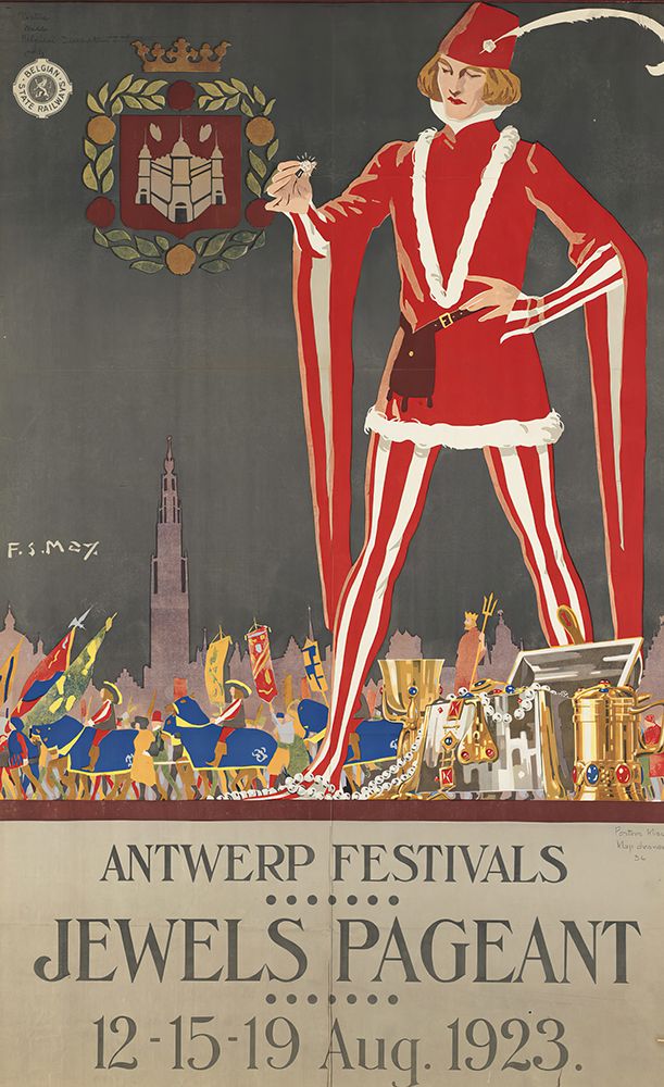 Belgium Antwerp Vintage Travel Poster art print by Vintage Travel Poster for $57.95 CAD