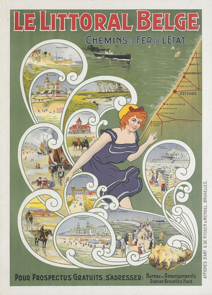 Belgium Le Littoral Belge Vintage Travel Poster art print by Vintage Travel Poster for $57.95 CAD