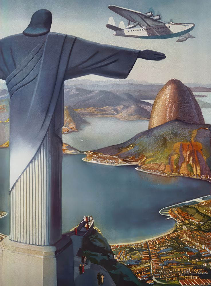 Brazil Clipper Rio Vintage Air Travel Poster art print by Vintage Travel Poster for $57.95 CAD