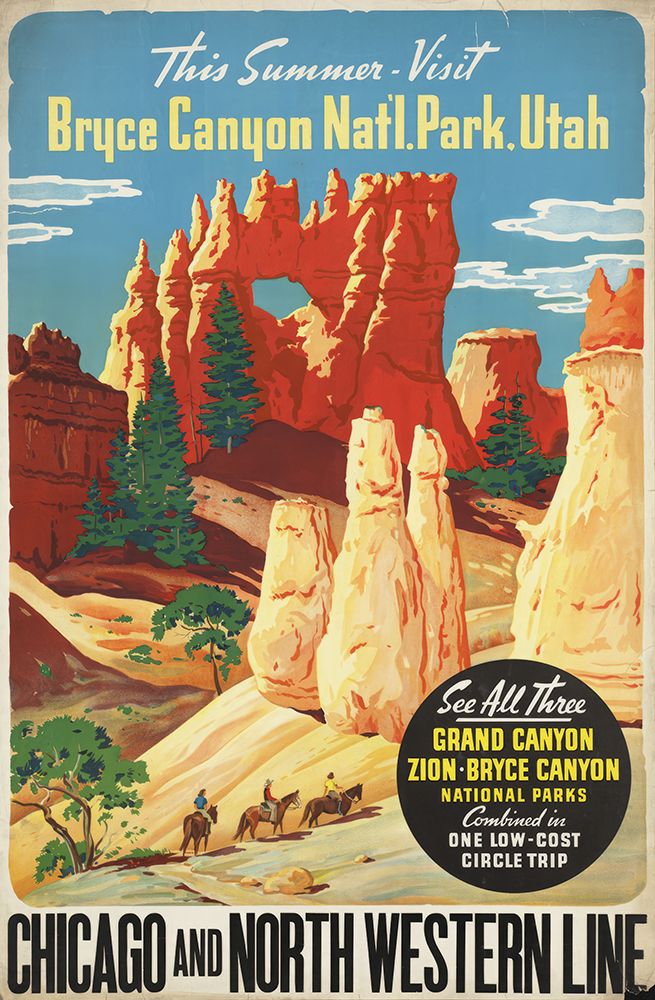 Bryce Canyon National Park Utah Vintage Rail Travel Poster art print by Vintage Travel Poster for $57.95 CAD