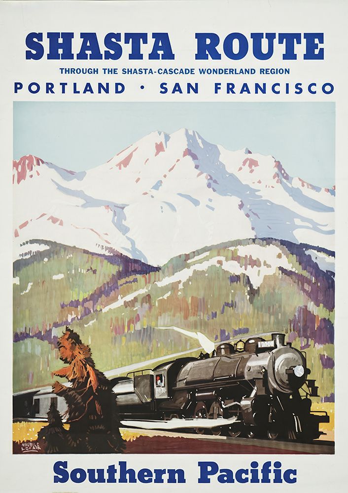 California by Train Southern Pacific Vintage Travel Poster art print by Vintage Travel Poster for $57.95 CAD