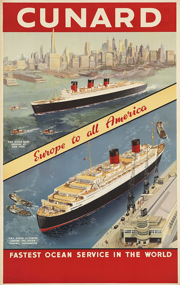 Cunard Line Vintage Travel Poster art print by Vintage Travel Poster for $57.95 CAD