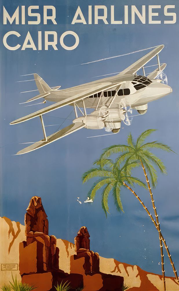 Egypt Cairo Vintage Air Travel Poster art print by Vintage Travel Poster for $57.95 CAD