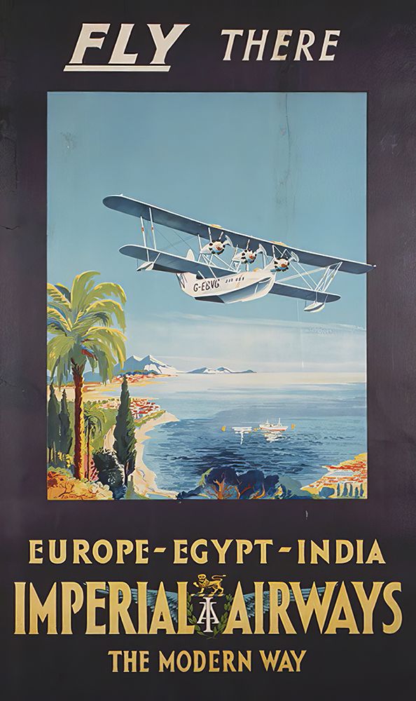 Europe Egypt India Vintage Airline Travel Poster art print by Vintage Travel Poster for $57.95 CAD