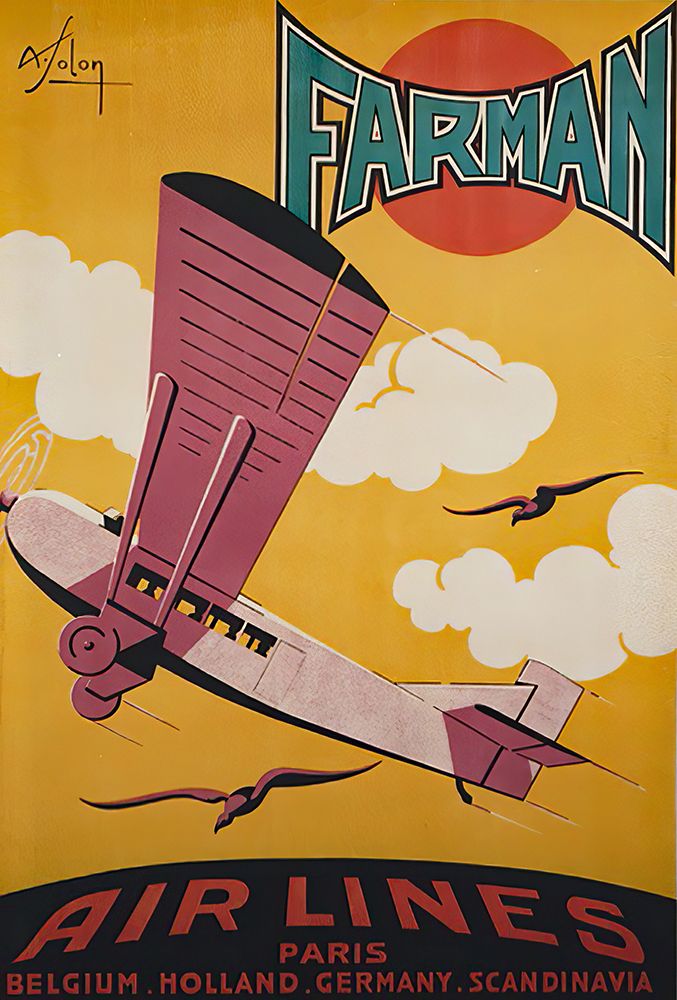 Farman Airlines Vintage Travel Poster art print by Vintage Travel Poster for $57.95 CAD