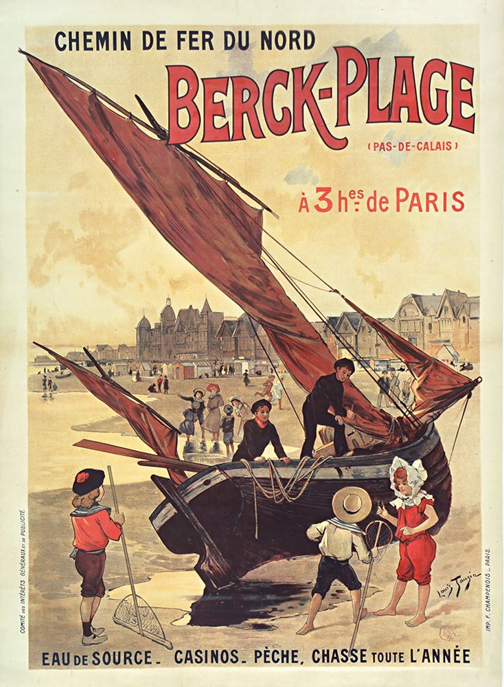 France Berck Plage Vintage Railway Travel Poster art print by Vintage Travel Poster for $57.95 CAD