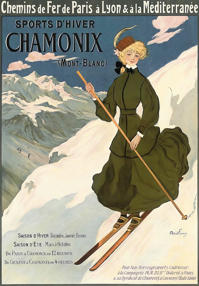 France Mont Blanc Skiing Vintage Railway Travel Poster art print by Vintage Travel Poster for $57.95 CAD