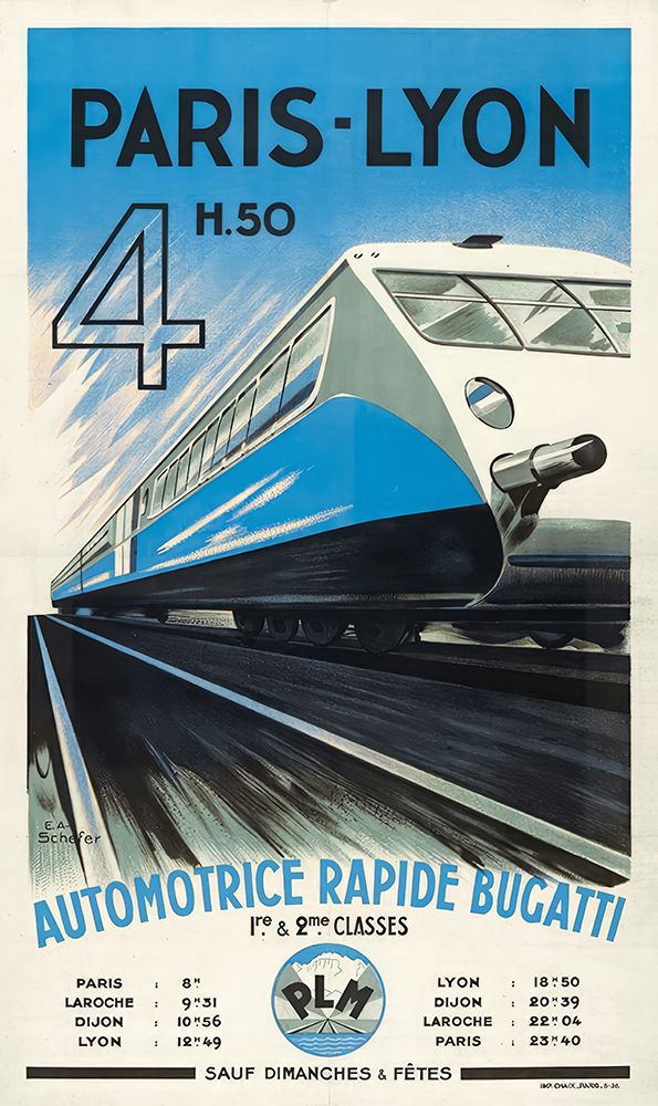 France Paris Lyon Vintage Railway Travel Poster art print by Vintage Travel Poster for $57.95 CAD