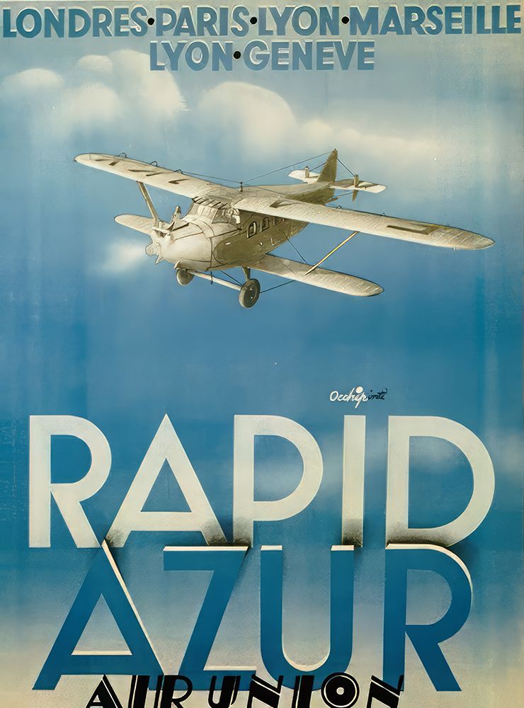 France Rapid Azur Vintage Air Travel Poster art print by Vintage Travel Poster for $57.95 CAD