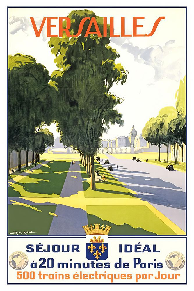 France Versailles Vintage Travel Poster art print by Vintage Travel Poster for $57.95 CAD