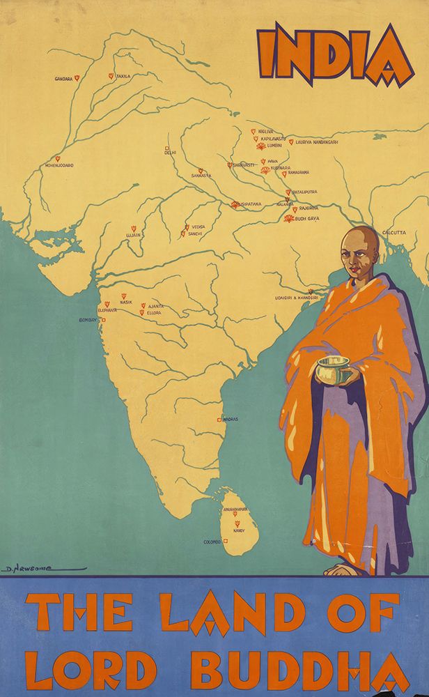 India Buddha Vintage Travel Poster art print by Vintage Travel Poster for $57.95 CAD