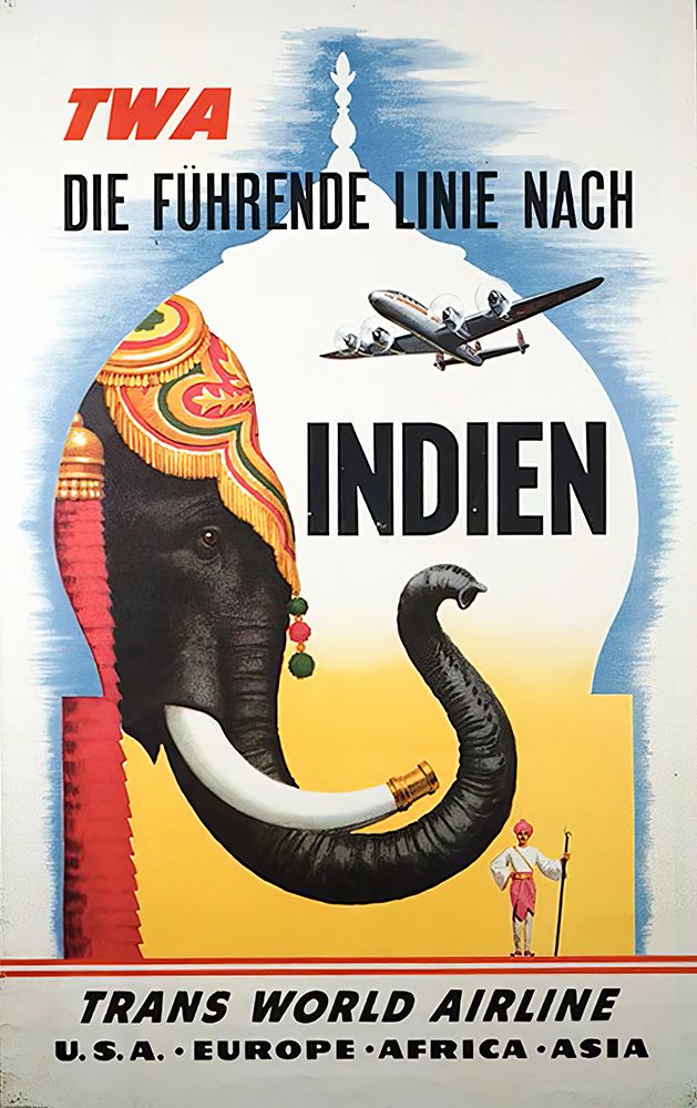 India in German Vintage Air Travel Poster art print by Vintage Travel Poster for $57.95 CAD