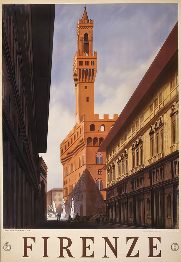 Italy Firenze Vintage Travel Poster art print by Vintage Travel Poster for $57.95 CAD